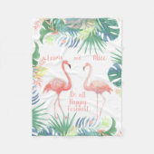 Sei für immer glücklich! Fairy Tale Two Pink Flami Fleecedecke (Vorderseite)