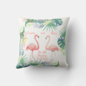 Sei für immer glücklich! Fairy Tale Two Pink Flami Kissen (Rückseite)