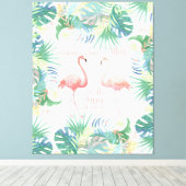 Sei für immer glücklich! Fairy Tale Two Pink Flami Leinwanddruck (Insitu (Holzboden))