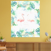 Sei für immer glücklich! Fairy Tale Two Pink Flami Leinwanddruck (Insitu (Wohnzimmer))