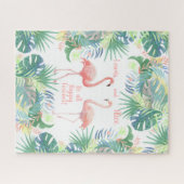 Sei für immer glücklich! Fairy Tale Two Pink Flami Puzzle (Horizontal)