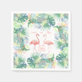 Sei für immer glücklich! Fairy Tale Two Pink Flami Serviette (Vorderseite)