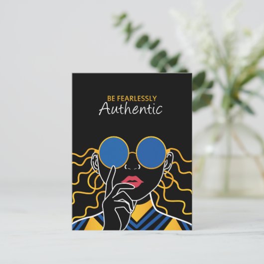 Sei furchtlos authentisch postkarte (Stehend Vorderseite)