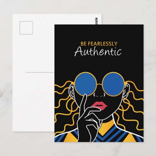 Sei furchtlos authentisch postkarte (Vorne/Hinten)