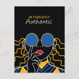 Sei furchtlos authentisch postkarte