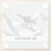 Sei furchtlos - Snowboarder Glasuntersetzer (Rückseite)