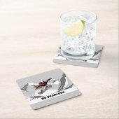 Sei furchtlos - Snowboarder Rechteckiger Pappuntersetzer (Vor Ort)