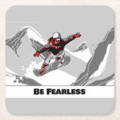 Sei furchtlos - Snowboarder Rechteckiger Pappuntersetzer (Vorderseite)