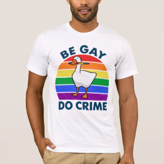 Sei Gay Do Crime Gänse Color Rainbow Knife T-Shirt