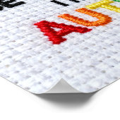 Sei geduldig, ich habe Autismus | Embromiertes Tex Poster (Ecke)