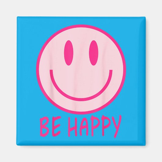Sei glücklich 70er 80er nk Smiley Gesicht Glücklic Magnet (Vorne)