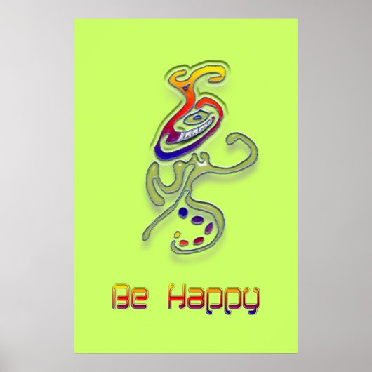 Sei glücklich Alien, Abstrakt Poster (Vorne)