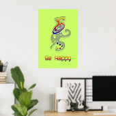 Sei glücklich Alien, Abstrakt Poster (Heimbüro)