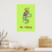 Sei glücklich Alien, Abstrakt Poster (Küche)