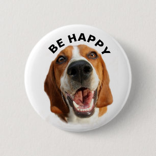 Sei glücklich Beagle Pinback Button