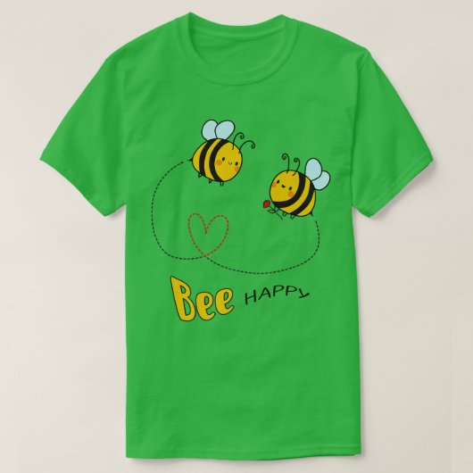 Sei glücklich Bee happy Bee Lover Beekeeper Summer T-Shirt (Design vorne)