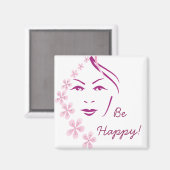 Sei glücklich beim angepassten Magnet (Vorderseite/Rückseite)