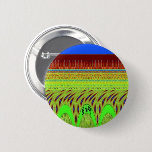 Sei glücklich bunt Polka Dot Motif Geschenk Button (Vorne & Hinten)
