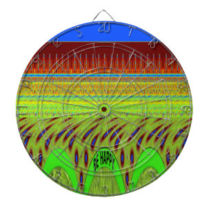 Sei glücklich bunt Polka Dot Motif Geschenk Dartscheibe