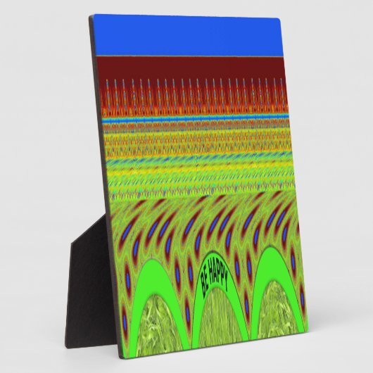 Sei glücklich bunt Polka Dot Motif Geschenk Fotoplatte (Seite)