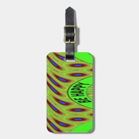 Sei glücklich bunt Polka Dot Motif Geschenk Gepäckanhänger (Vorderseite vertikal)