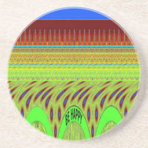 Sei glücklich bunt Polka Dot Motif Geschenk Getränkeuntersetzer