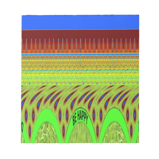 Sei glücklich bunt Polka Dot Motif Geschenk Notizblock (Vorderseite)