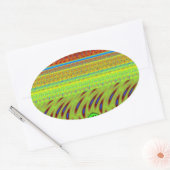 Sei glücklich bunt Polka Dot Motif Geschenk Ovaler Aufkleber (Umschlag)