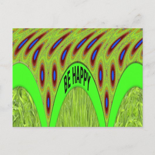 Sei glücklich bunt Polka Dot Motif Geschenk Postkarte (Vorderseite)