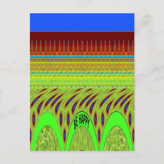 Sei glücklich bunt Polka Dot Motif Geschenk Postkarte (Vorderseite)