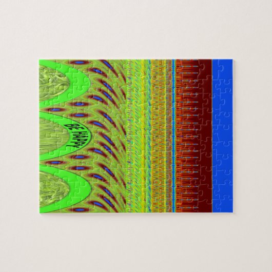 Sei glücklich bunt Polka Dot Motif Geschenk Puzzle (Horizontal)