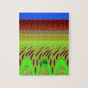 Sei glücklich bunt Polka Dot Motif Geschenk Puzzle