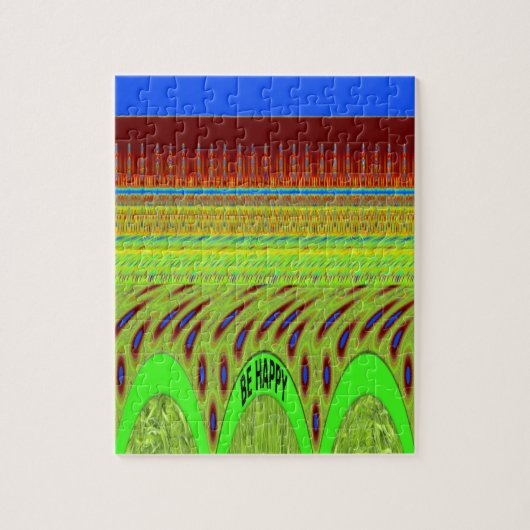 Sei glücklich bunt Polka Dot Motif Geschenk Puzzle (Vertikal)