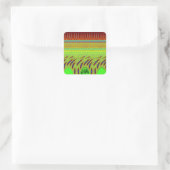 Sei glücklich bunt Polka Dot Motif Geschenk Quadratischer Aufkleber (Tasche)