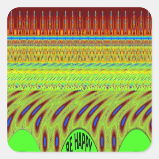 Sei glücklich bunt Polka Dot Motif Geschenk Quadratischer Aufkleber (Vorderseite)