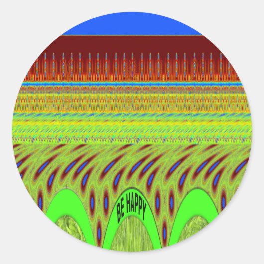 Sei glücklich bunt Polka Dot Motif Geschenk Runder Aufkleber (Vorderseite)