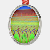 Sei glücklich bunt Polka Dot Motif Geschenk Silbernes Ornament (Links)