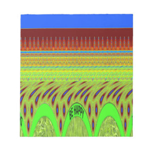 Sei glücklich Buntes Punkte-Muster-Geschenk Notizblock