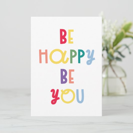 Sei glücklich, dass du bist karte (Stehend Vorderseite)