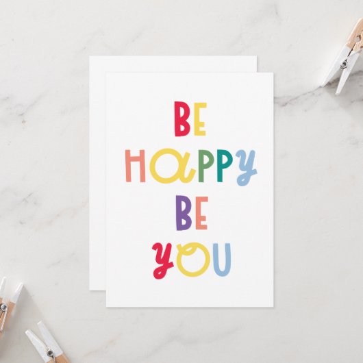 Sei glücklich, dass du bist karte (Vorderseite/Rückseite Beispiel)