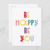 Sei glücklich, dass du bist postkarte (Vorne/Hinten)