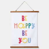 Sei glücklich, dass du bist wandteppich mit holzrahmen (Vorderseite)
