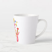 Sei glücklich – Farbige Blumen und Schmetterlinge Milchtasse (Rechts)