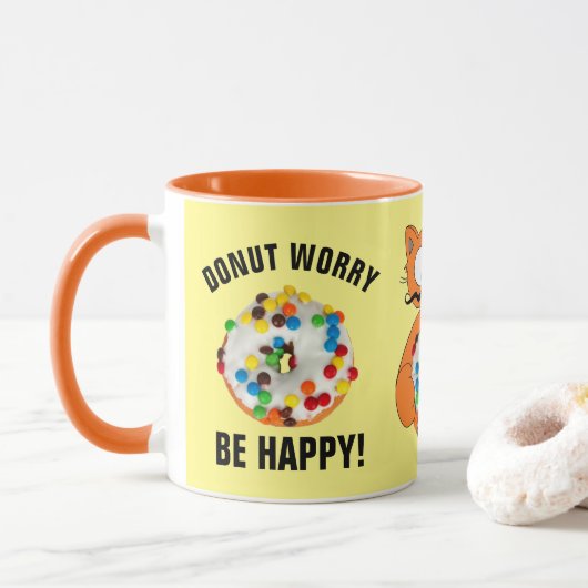 Sei glücklich! Funny Doughnut Liebhaber Mug Tasse (Mit Donut)