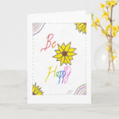 "Sei glücklich" geklappte Grußkarte Karte (Gelbe Blume)