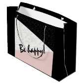 Sei glücklich! große geschenktüte (Rückseite Schrägansicht)