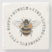 Sei glücklich, gütig liebend dankbar du steinuntersetzer (Vorderseite)