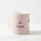 Sei Glücklich Igel Rosa Kürbis Kaffeetasse (Vorderseite Links)