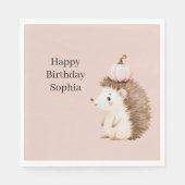 Sei Glücklich Igel Rosa Kürbis Serviette (Vorderseite)
