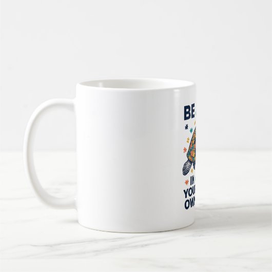 Sei glücklich in deinem eigenen Panzer-Schildkröte Kaffeetasse (Links)